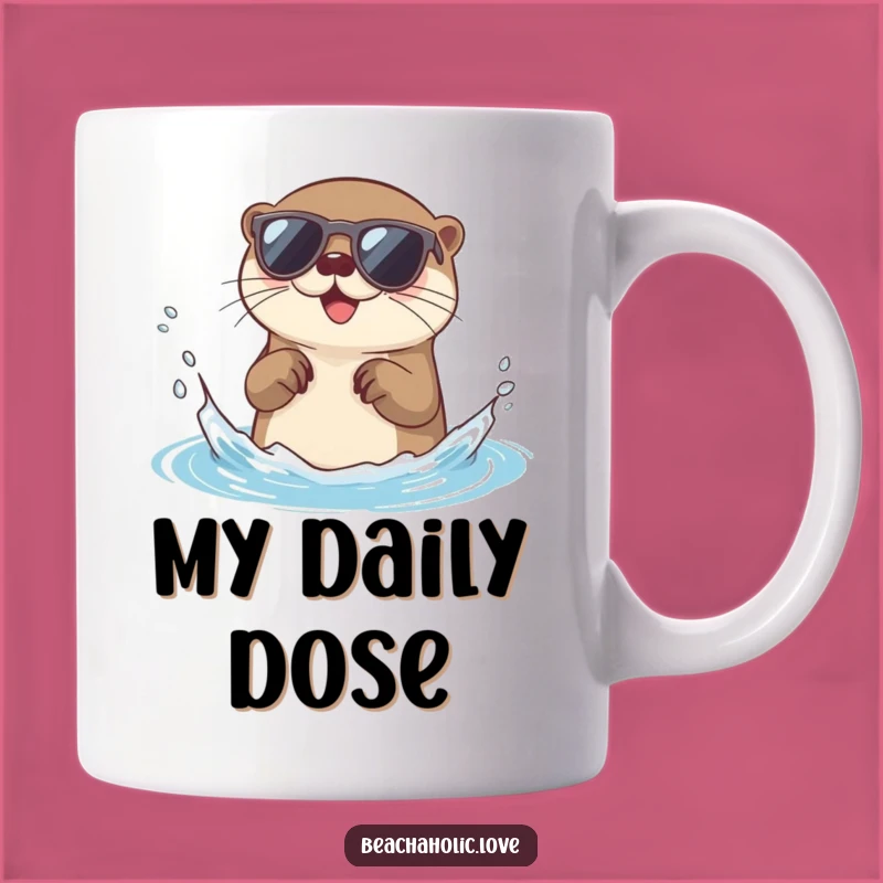 Funny Otter Splash Mug: Adorable Otter in Sunglasses, Perfect Funny Gift for Wildlife Lovers