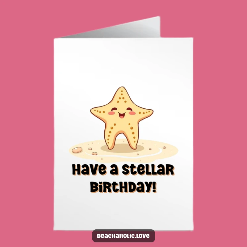 Free Printable Birthday Card: Starfish Dancing - Fun Beach Party Download