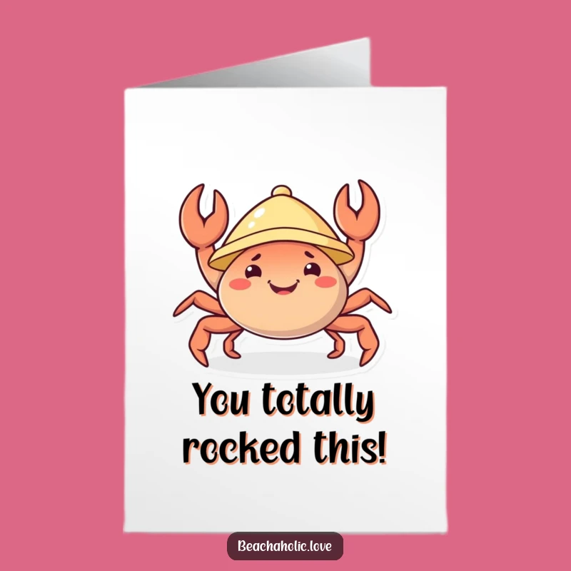 Free Printable Congrats Card: Happy Crab Sunhat - Wiggle Your Way Download