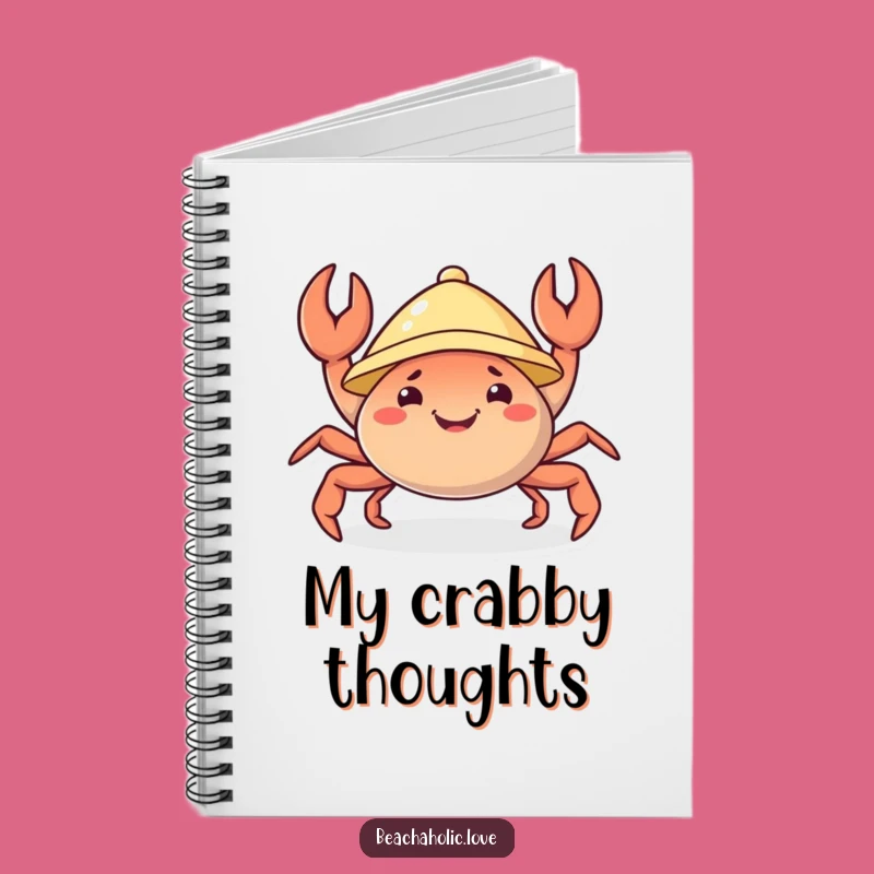 Funny Crab Notebook: Crab with Sunhat, Joyful Journal, Great Funny Gift